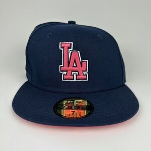 New Era 59FIFTY Dodgers 40th Patch‎ Fitted Hat Sz 7 Lava UV Undervisor Blue NWOT